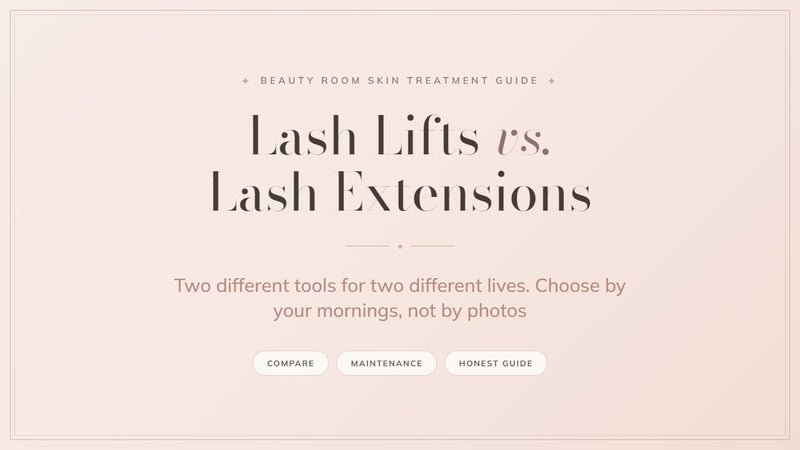 Lash lifts versus lash extensions guide cover, Beauty Room Skin Treatment Guide