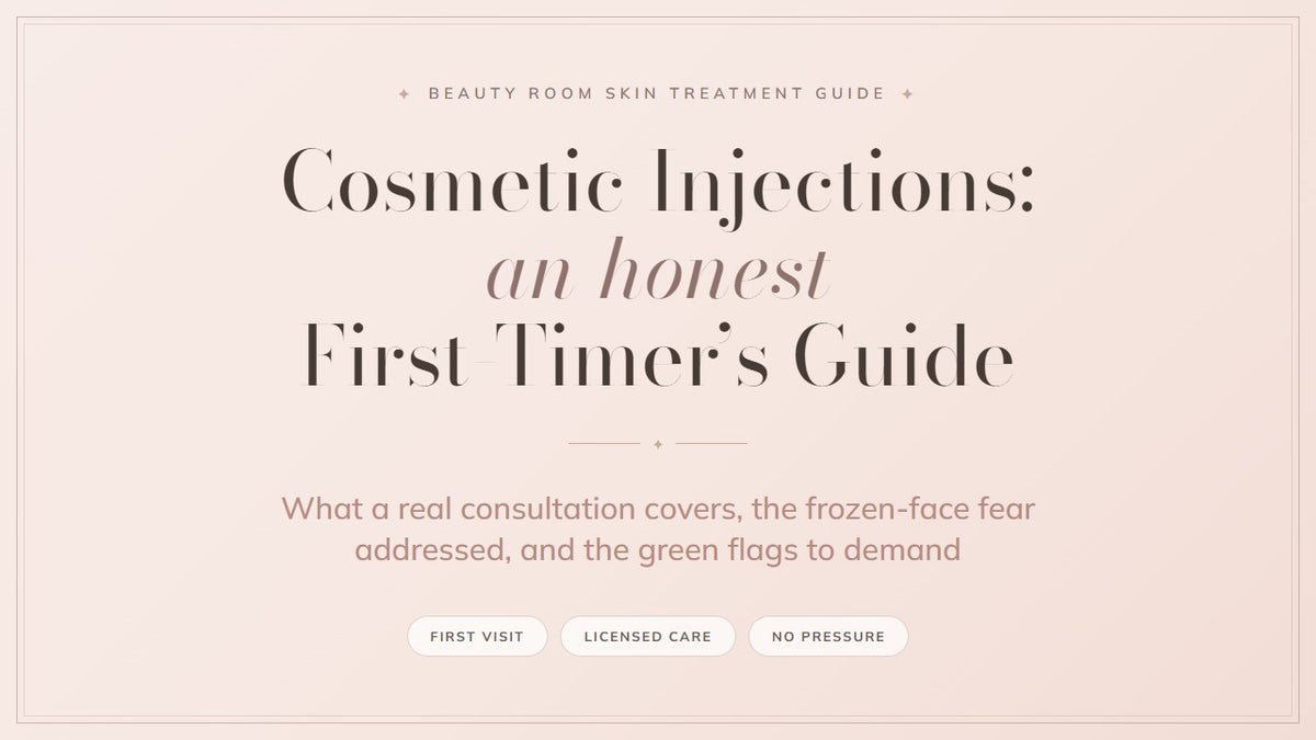 Cosmetic injections first-timer guide cover, Beauty Room Skin Treatment Guide