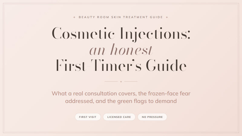 Cosmetic injections first-timer guide cover, Beauty Room Skin Treatment Guide