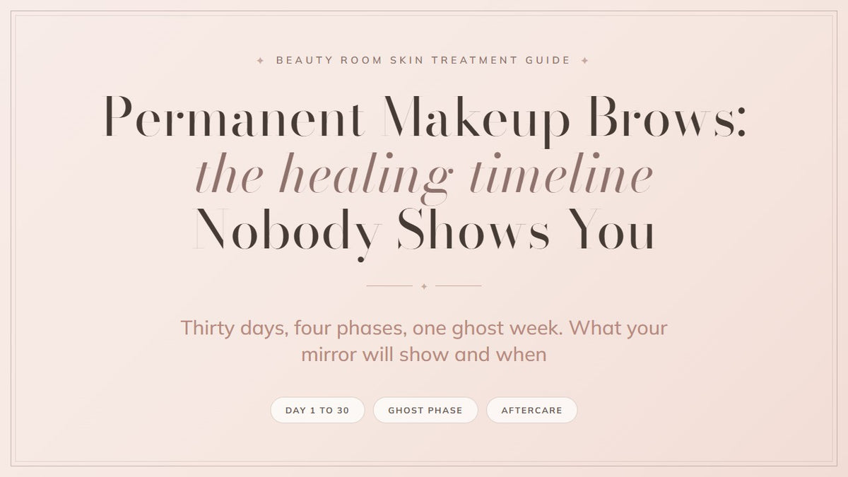 Permanent makeup brows healing timeline cover, Beauty Room Skin Treatment Guide