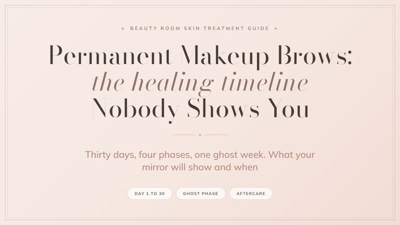 Permanent makeup brows healing timeline cover, Beauty Room Skin Treatment Guide