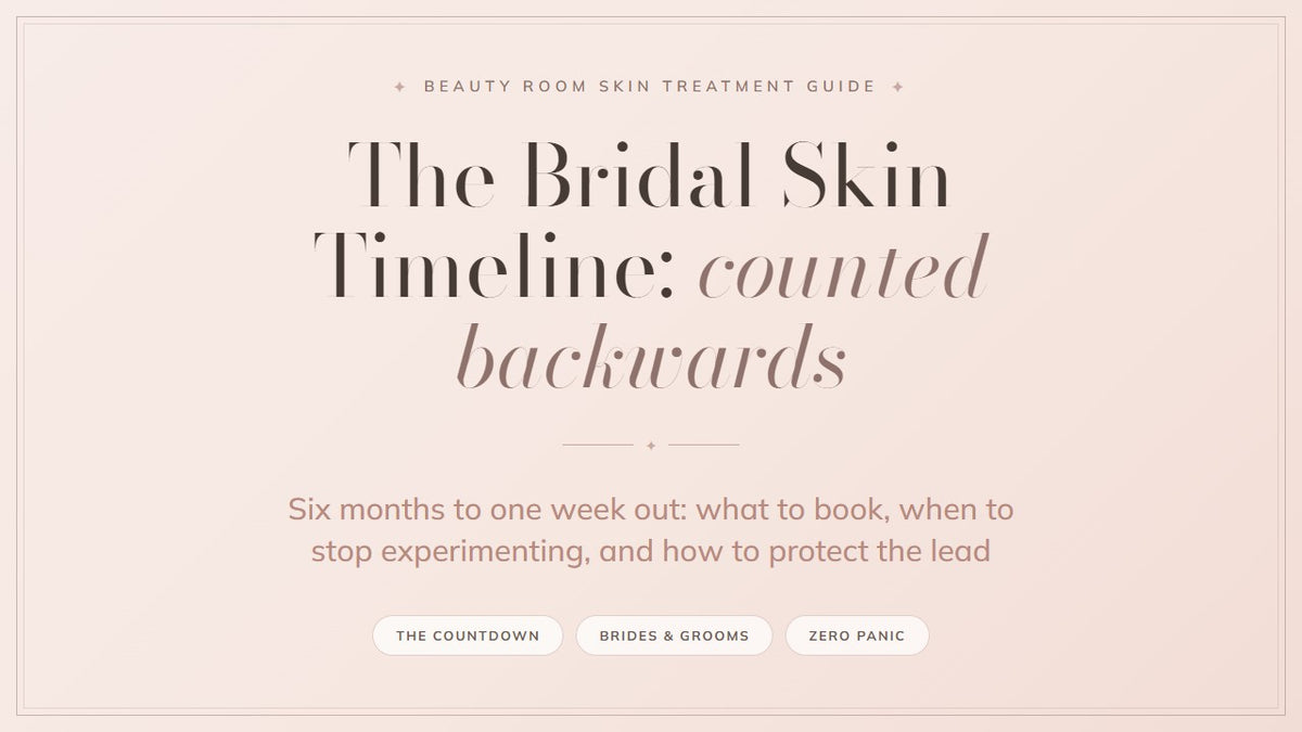Bridal skin timeline countdown cover, Beauty Room Skin Treatment Guide