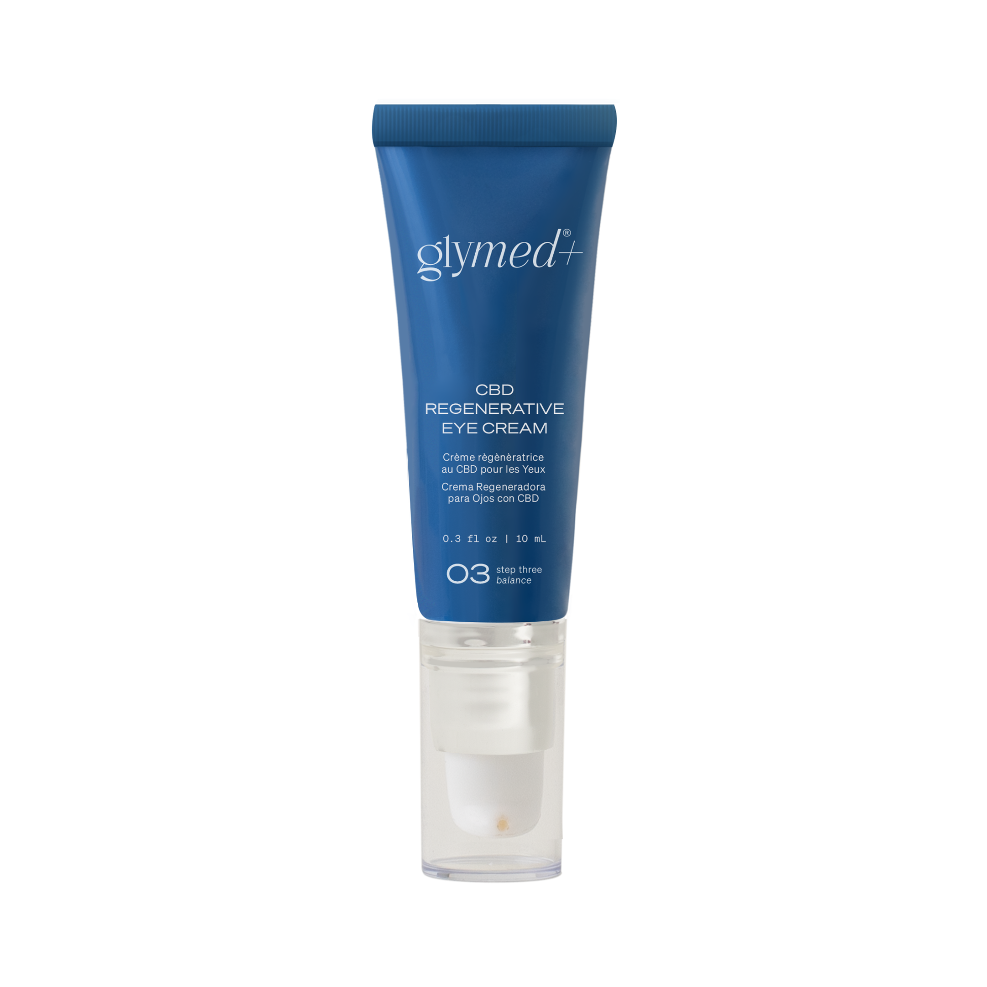 Glymed CBD Regenerative Eye Cream tube on a white background