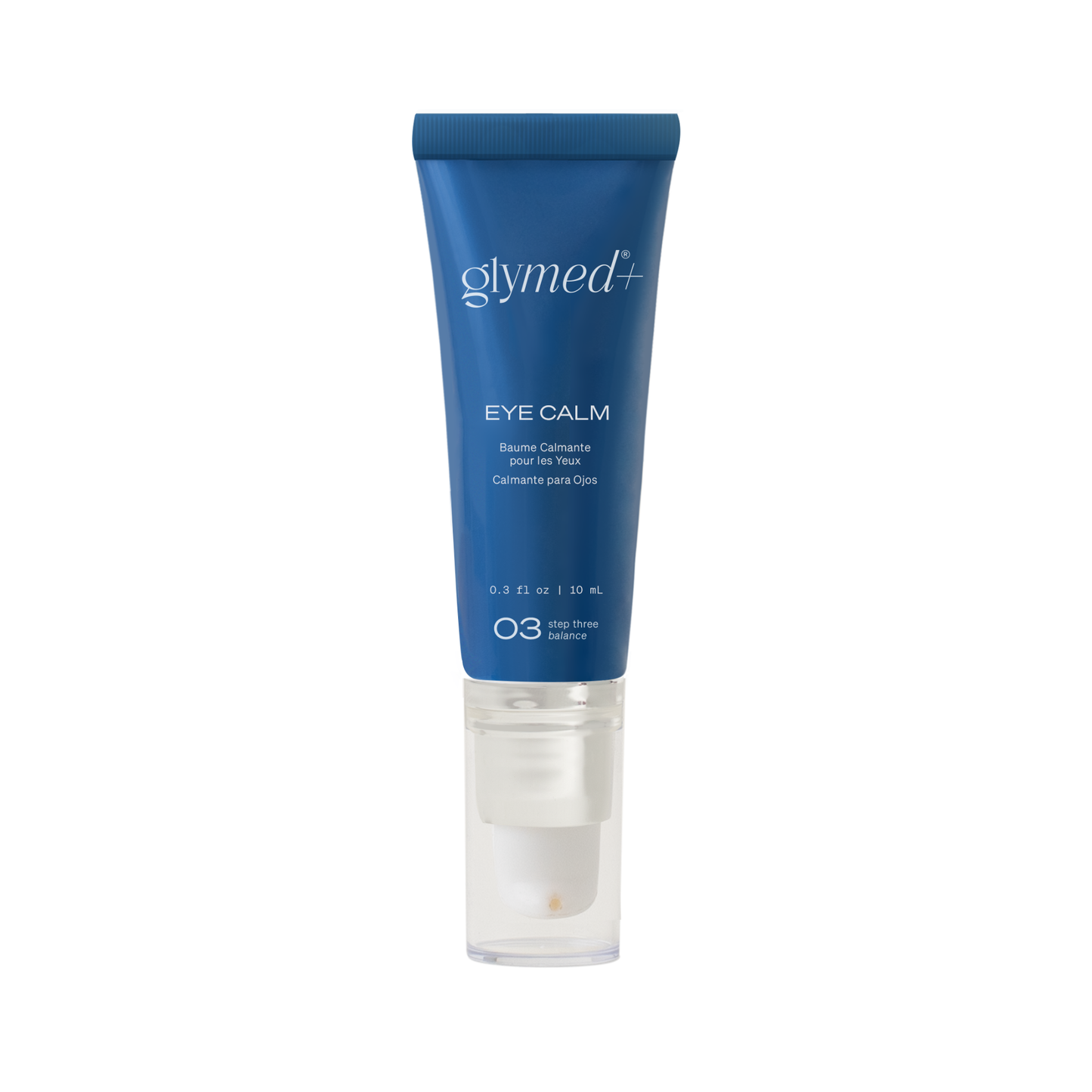 Glymed Eye Calm cream tube on a white background
