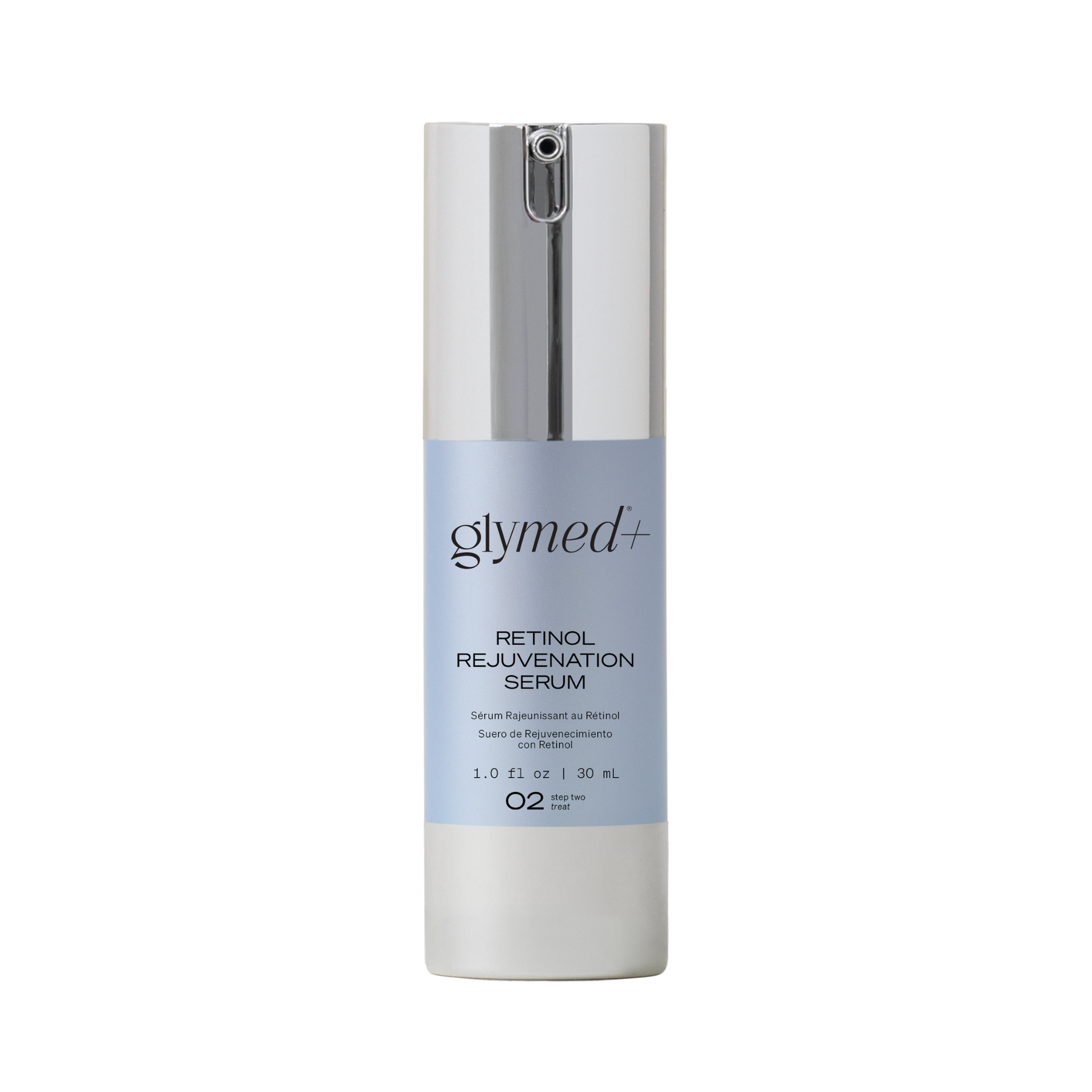 Glymed Retinol Rejuvenation Serum bottle on a white background