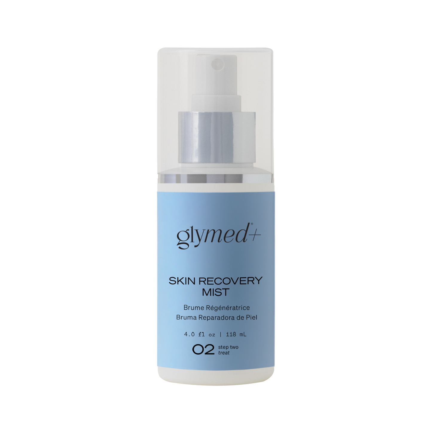 Glymed Skin Recovery Mist bottle on a white background