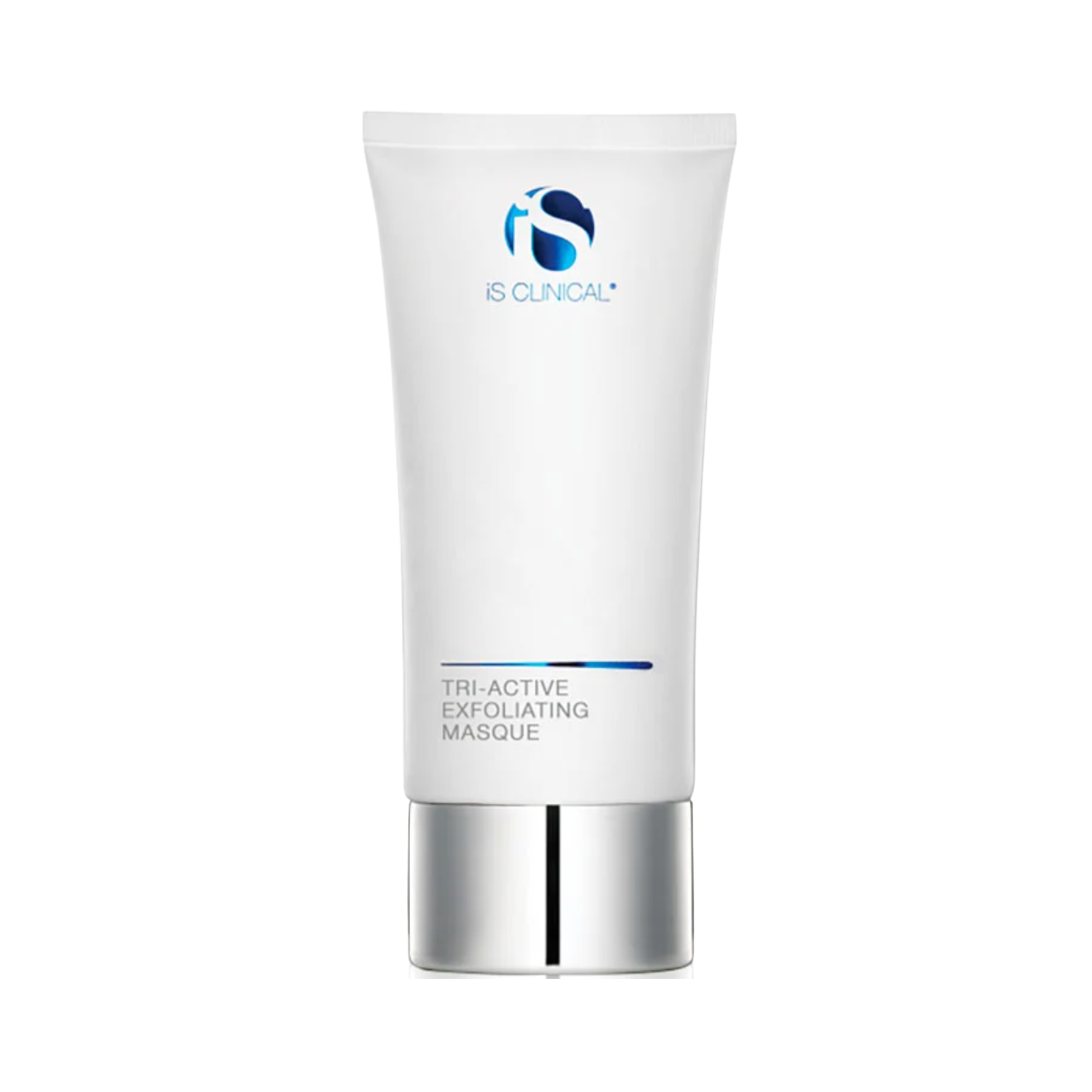 Tube of Tri-Active Exfoliating Masque with brand logo on a white background