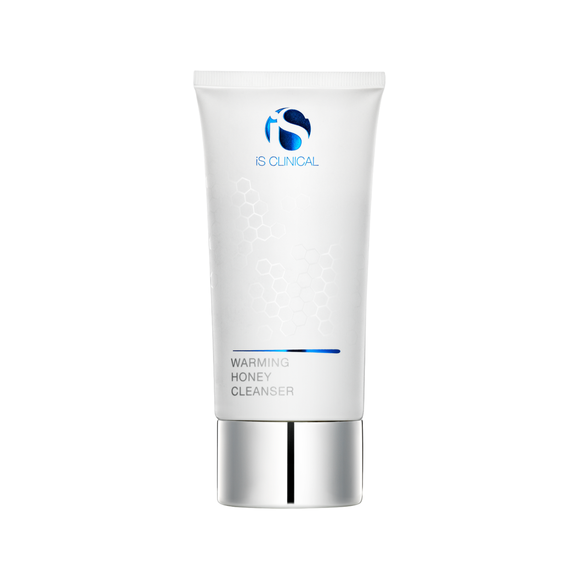 Skincare cleanser tube with IS Clinical logo on a white background