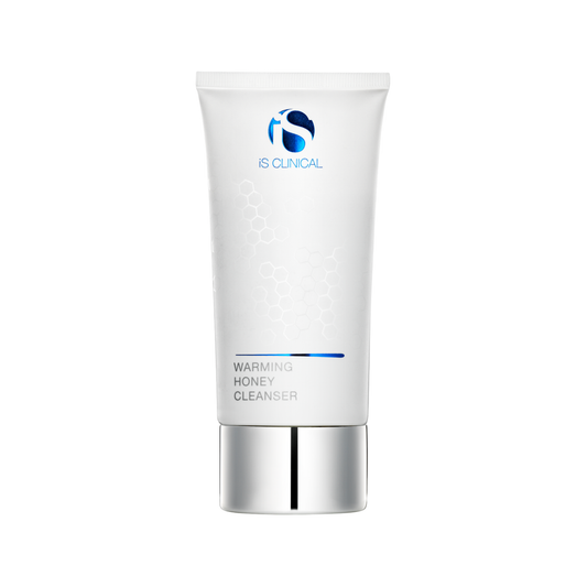 Skincare cleanser tube with IS Clinical logo on a white background
