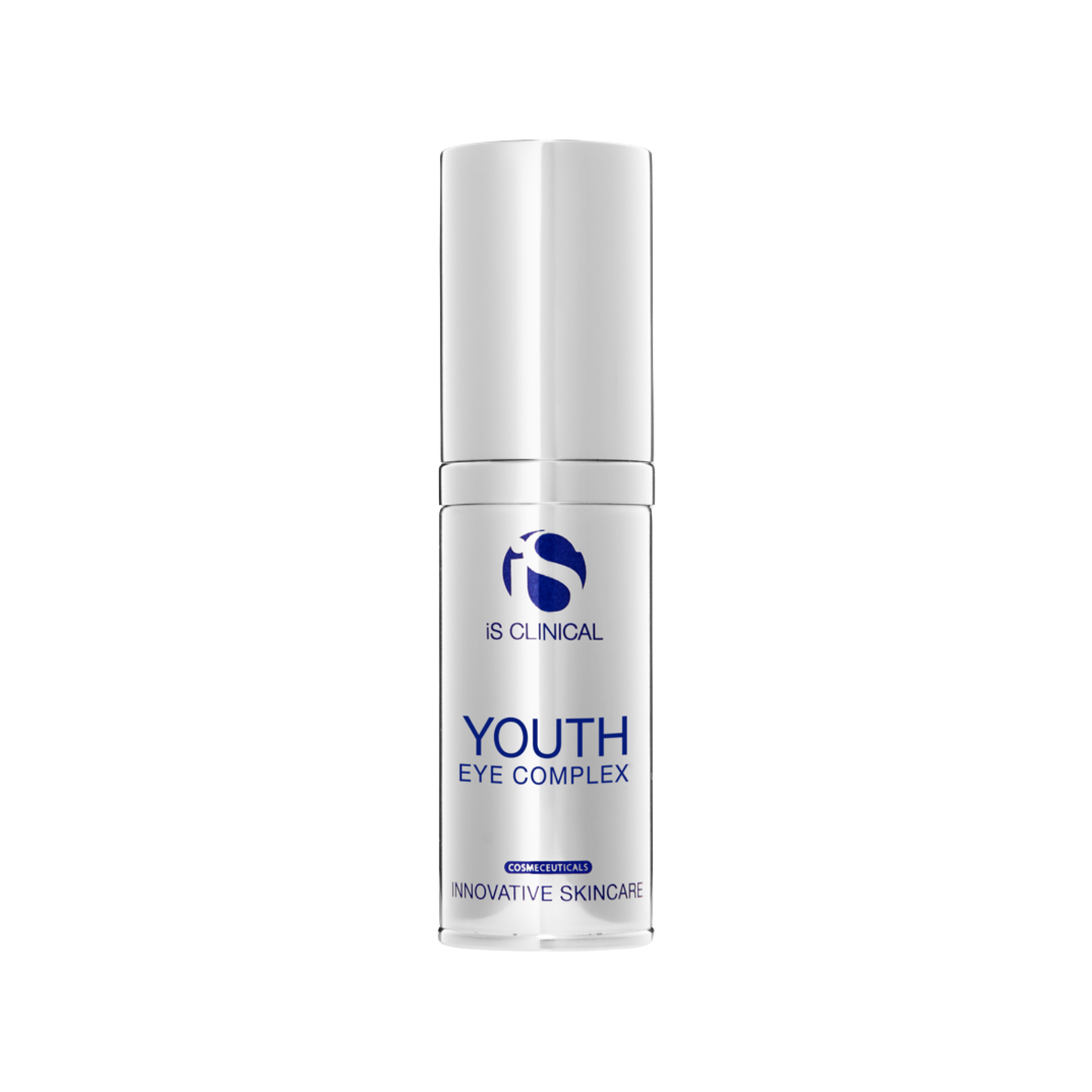 Skincare bottle labeled 'Youth Eye Complex' on a white background
