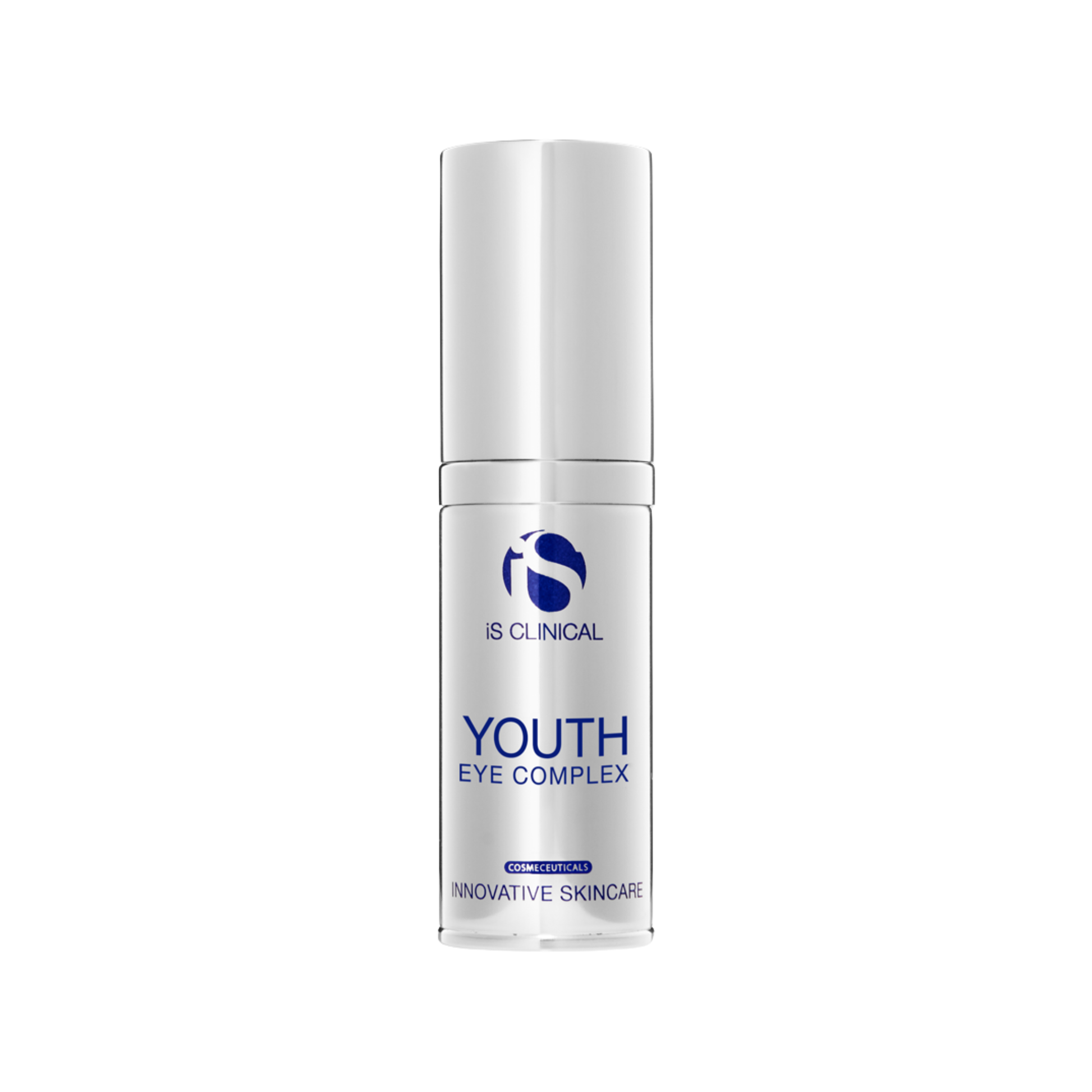 Skincare bottle labeled 'Youth Eye Complex' on a white background